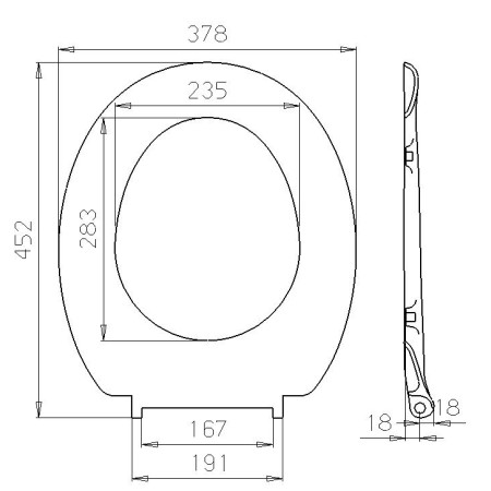 Klozeto dangtis DU07 lėtas blue