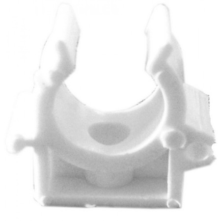 Baltas laikiklis variniams vamzdžiams d28