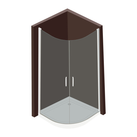 Dušo kabina P2222 100x100 pilka be pado