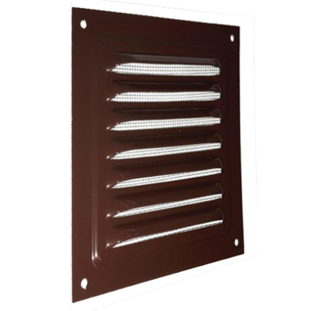 Metalinių grotelių su tinkleliu 150x150 ruda