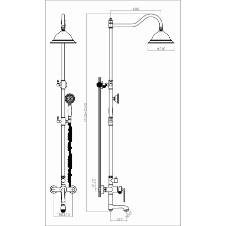 Dušo maišytuvas su stovu B181-14A