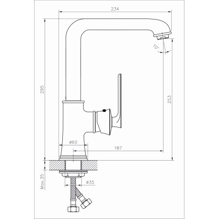Retro stiliaus virtuvinis maišytuvas B181-7A