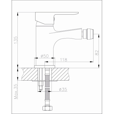 Maišytuvas bidė B112-2