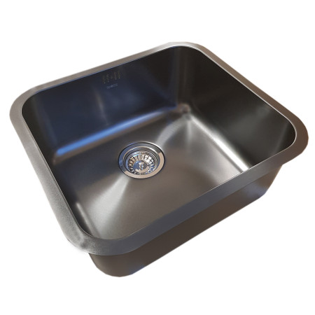 Nerūdijančio plieno plautuvė 621 BLACK su sifonu