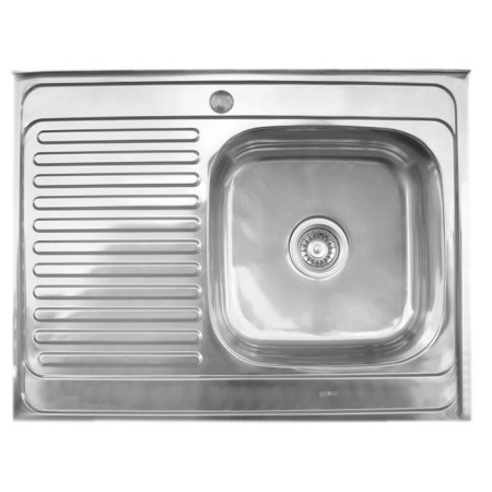 Nerūdijančio plieno plautuvė 864 kairė uždedama su sifonu 0.8mm