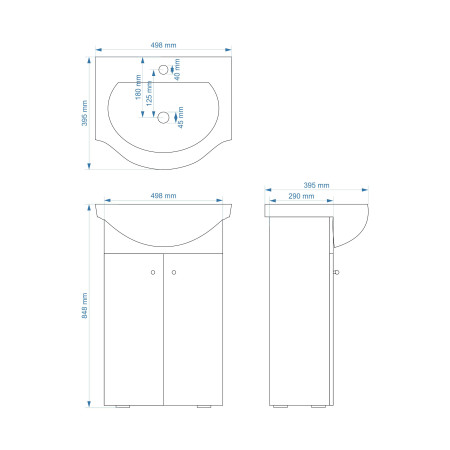 Vonios kambario spintelė su praustuvu 05025 D50