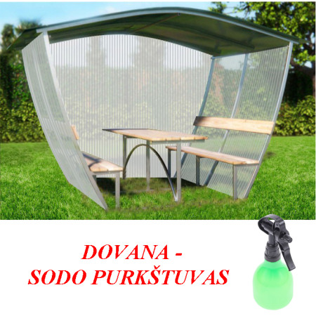 Pavėsinė Nevada 2m (uždengtas stogas, šonai ir galas) DOVANA Sodo purkštuvas