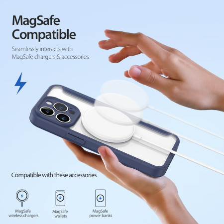 Etui iPhone 15 Pro Max magnetinis dėklas MagSafe su klape Dux Ducis Skin X Pro - fioletinis