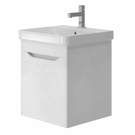 Vonios kambario spintelė su praustuvu LIVORNO LVR-50 tekstūrinė balta pakabinama