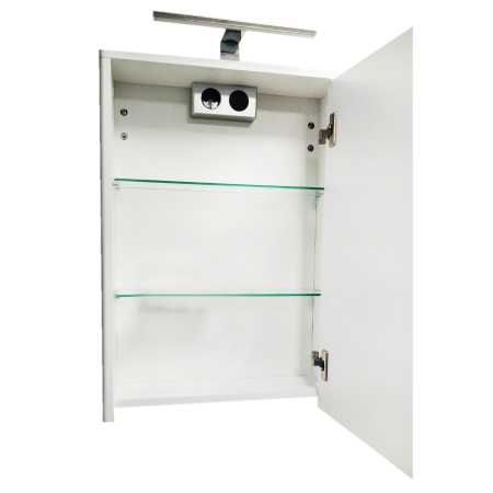 Spintelė LIVORNO su veidrodžiu LVRMC-50 balta pakabinama