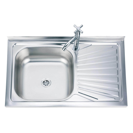 Nerūdijančio plieno plautuvė D8050A dešinė uždedama su sifonu