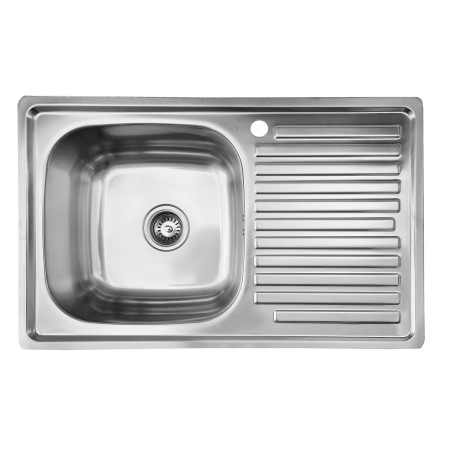 Nerūdijančio plieno plautuvė D8050PF dešinė su sifonu įleidžiama