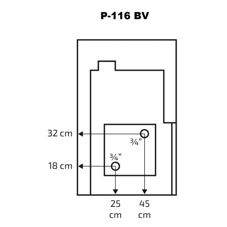 Krosnelė Skamet P-116BV GL kairinė su vandens kontūru, su stiklu