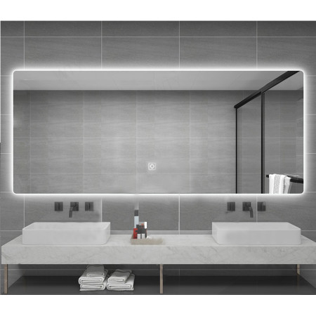 Veidrodis LDH1014 LED išmanus su funkcija nuo rasojimo, laikrodžiu ir termometru