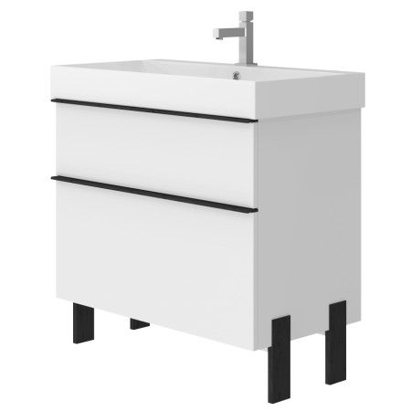 Vonios spintelė su praustuvu MANHATTAN MH-85 balta pastatoma/pakabinama