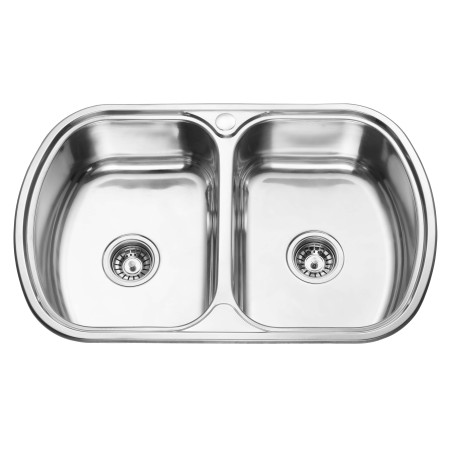 Nerūdijančio plieno plautuvė S7749P 770x490 0.8 su sifonu