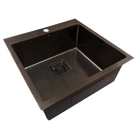 Nerūdijančio plieno plautuvė D5050H BLACK su sifonu 1.0 mm