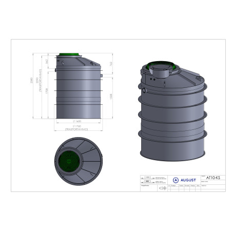 Nuotekų valymo įrenginys AT10KS 562mm įgilinim. (8 žm.)