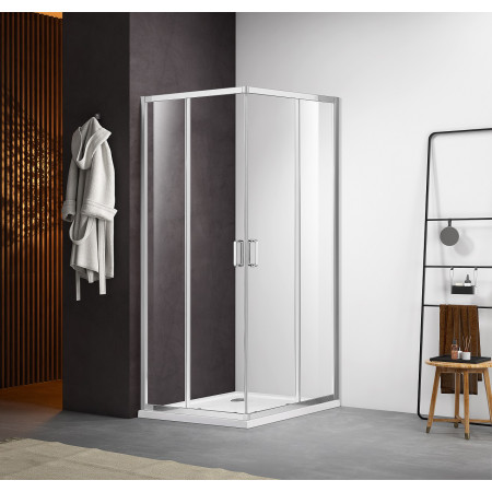 Dušo kabina A1142 100x100 skaidri be pado