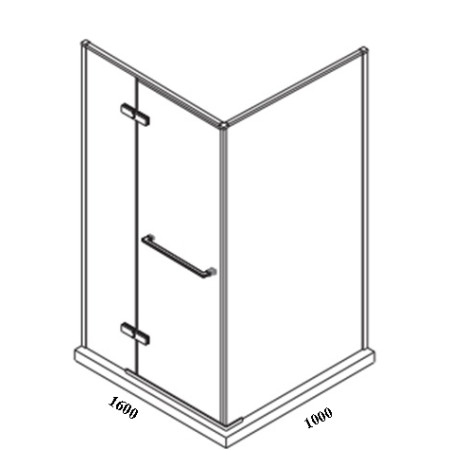 Dušo kabina PH1231-L 160x100 skaidri be pado