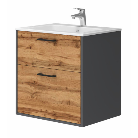 Vonios kambario spintelė su praustuvu AF-60 pilka ruda pakabinama pastatoma AFINA