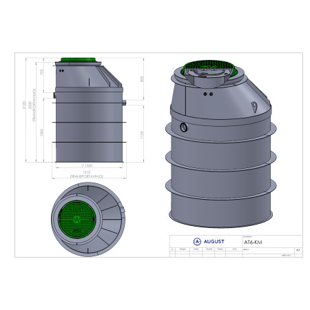 Įrenginys nuotekų valymo AT6KM 705mm įgilinim. (4 žm.)