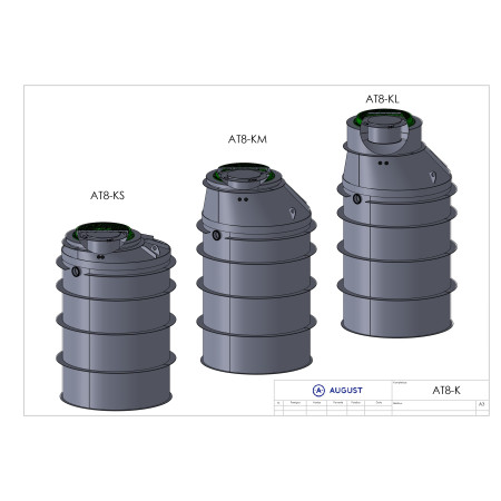 Nuotekų valymo įrenginys AT8KL 935mm įgilinim. (6 žm.)