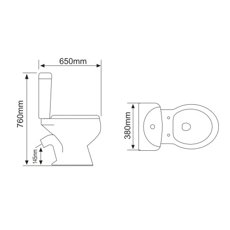 Klozetas ALFA 006B su 45 laipsnių nuotaku