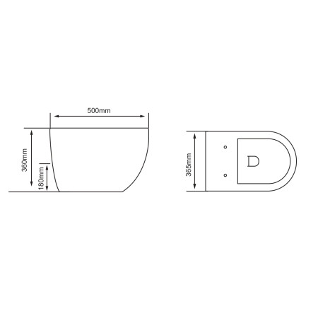 Klozetas pakabinamas NIVA 305A RIMLESS