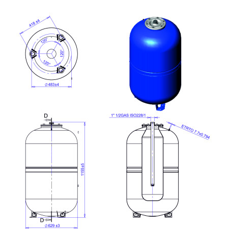 Indas Išsiplėtimo LC 300L vandentiekiui maxivarem