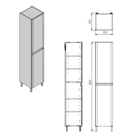 Spintelė universali pastatoma Ester ESP-170 balta