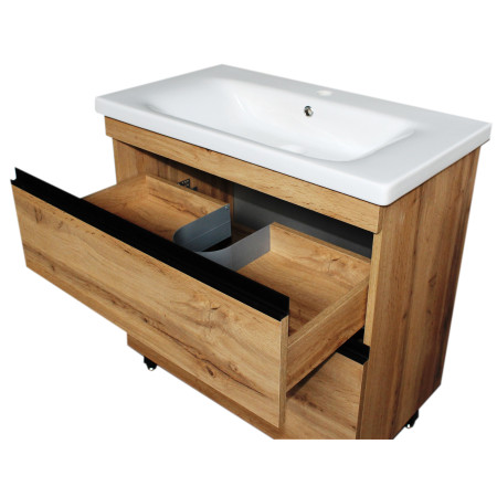 Vonios kambario spintelė su praustuvu Primera PRM2-80 ruda