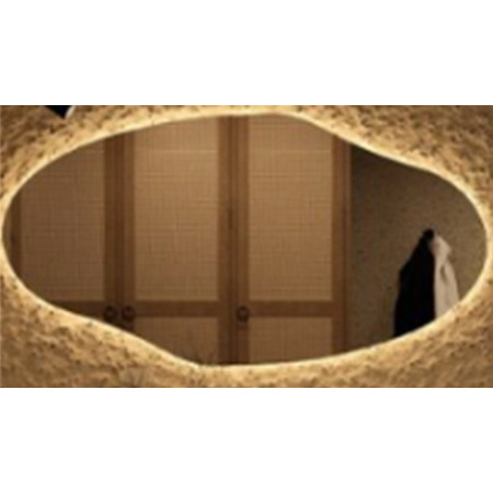 Veidrodis OVAL LED IŠMANUS su funkcija nuo rasojimo, laikrodžiu ir termometru