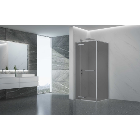 Dušo kabina PRESTIGE 120x90 chrom/pilka be pado