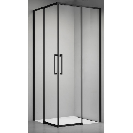 Dušo kabina ELEGANCE 100x100 juoda/skaidri be pado