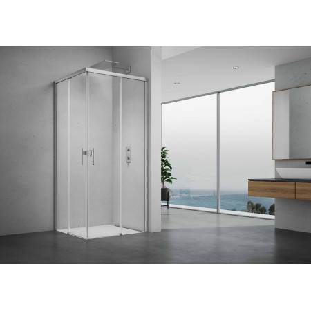 Dušo kabina LUXERA 90x90 chrom/skaidri be pado