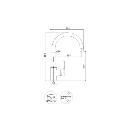 Maišytuvas virtuvinis LIVIA black