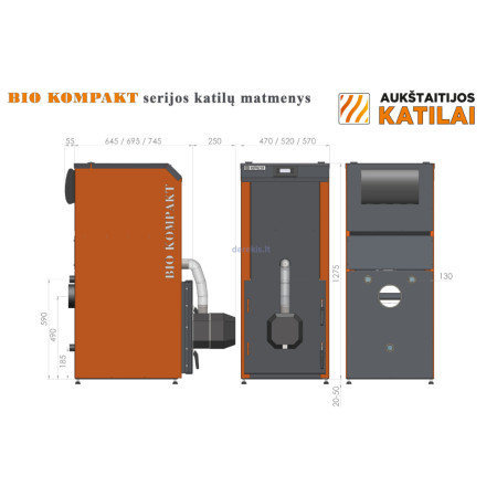 Granulinis katilas BIO KOMPAKT 10kW, su KIPI ROT POWER D16 degikliu
