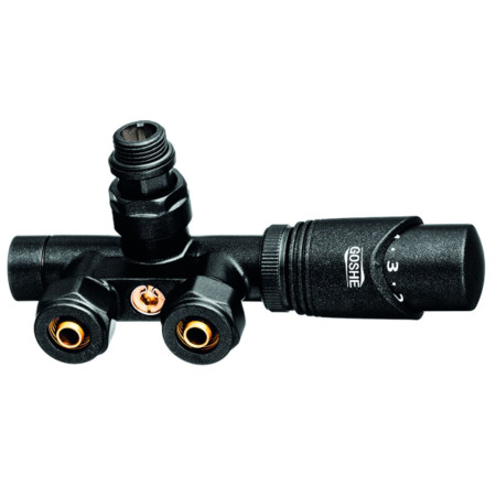 Vožtuvas termostatinis gyvatukui 0300.338  kairinis juodas