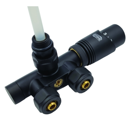 Vožtuvas termostatinis gyvatukui 0300.333 dešininis juodas matinis