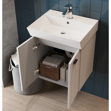 Vonios kambario spintelė su praustuvu Piccolo PC-50 balta pakabinama