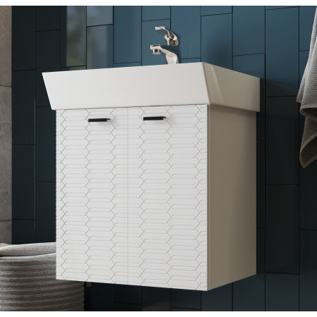 Vonios kambario spintelė su praustuvu Piccolo PC-50 balta pakabinama