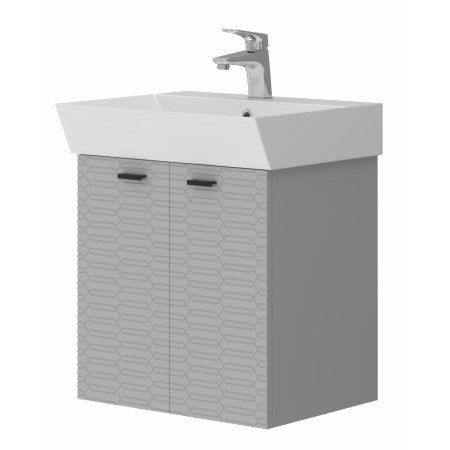 Vonios kambario spintelė su praustuvu Piccolo PC-50 pilka pakabinama