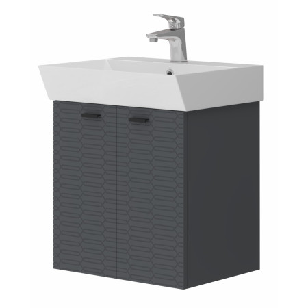 Vonios kambario spintelė su praustuvu Piccolo PC-50 tamsiai pilka pakabinama