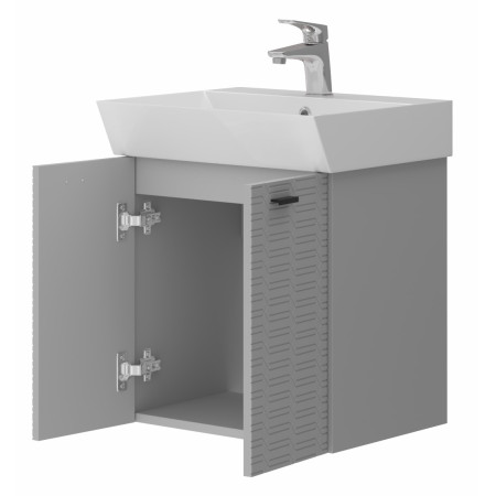 Vonios kambario spintelė su praustuvu Piccolo PC-60 pilka pakabinama