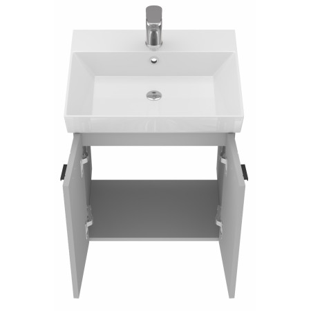 Vonios kambario spintelė su praustuvu Piccolo PC-60 pilka pakabinama