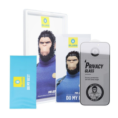 LCD apsauginis stikliukas 5D Mr. Monkey Glass (Strong Privacy) Samsung S931 S25 juodas