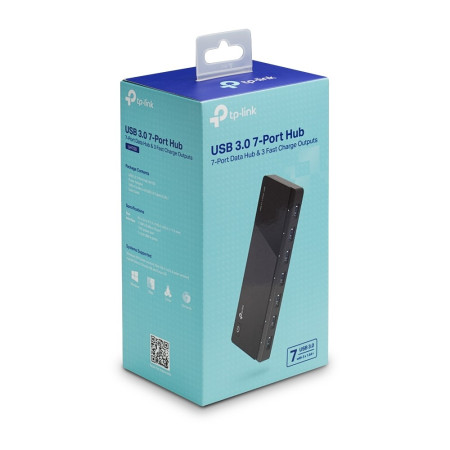 TP-Link UH700 sąsajos šakotuvas USB 3.2 Gen 1 (3.1 Gen 1) Micro-B 5000 Mbit/ai Juoda