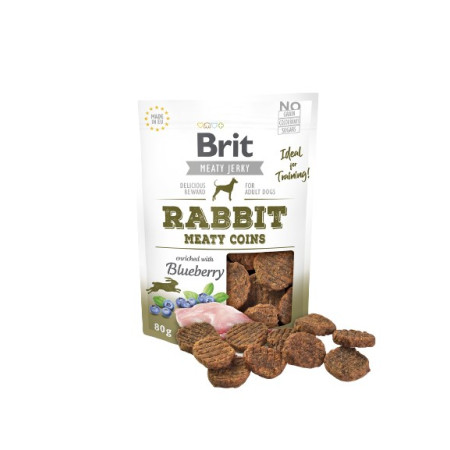Brit Jerky Rabbit Meaty Coins - Triušis - skanėstai šunims - 80 g