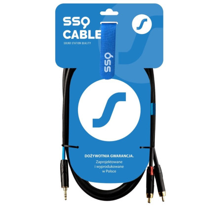 SSQ MIJRCA3 SS-1423 Kabelis Mini Jack Stereo 3,5 mm - 2x RCA 3 m Juoda